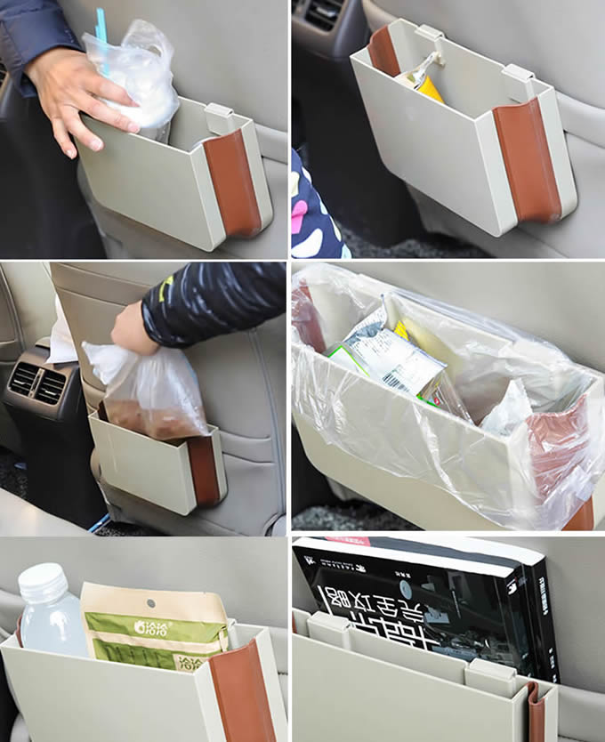  Auto Backseat Hanging Folding Debris Bucket 